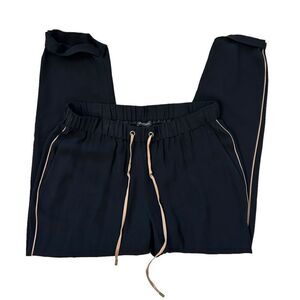 Stylish Black Pants with Tan Accents